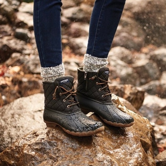 Sperry Shoes - Sperry Topsider Gray Quilted Lace Up Duck Boots 7